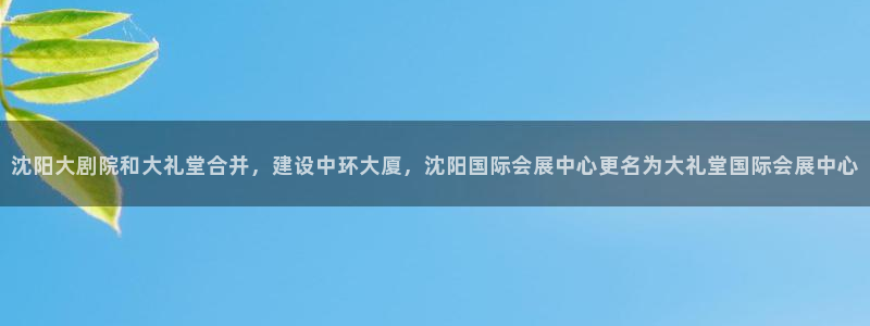 果博公司怎么开户：沈阳大剧院和大礼堂合并，建设中环大厦，沈阳国际会展中心更名为大礼堂国际会展中心